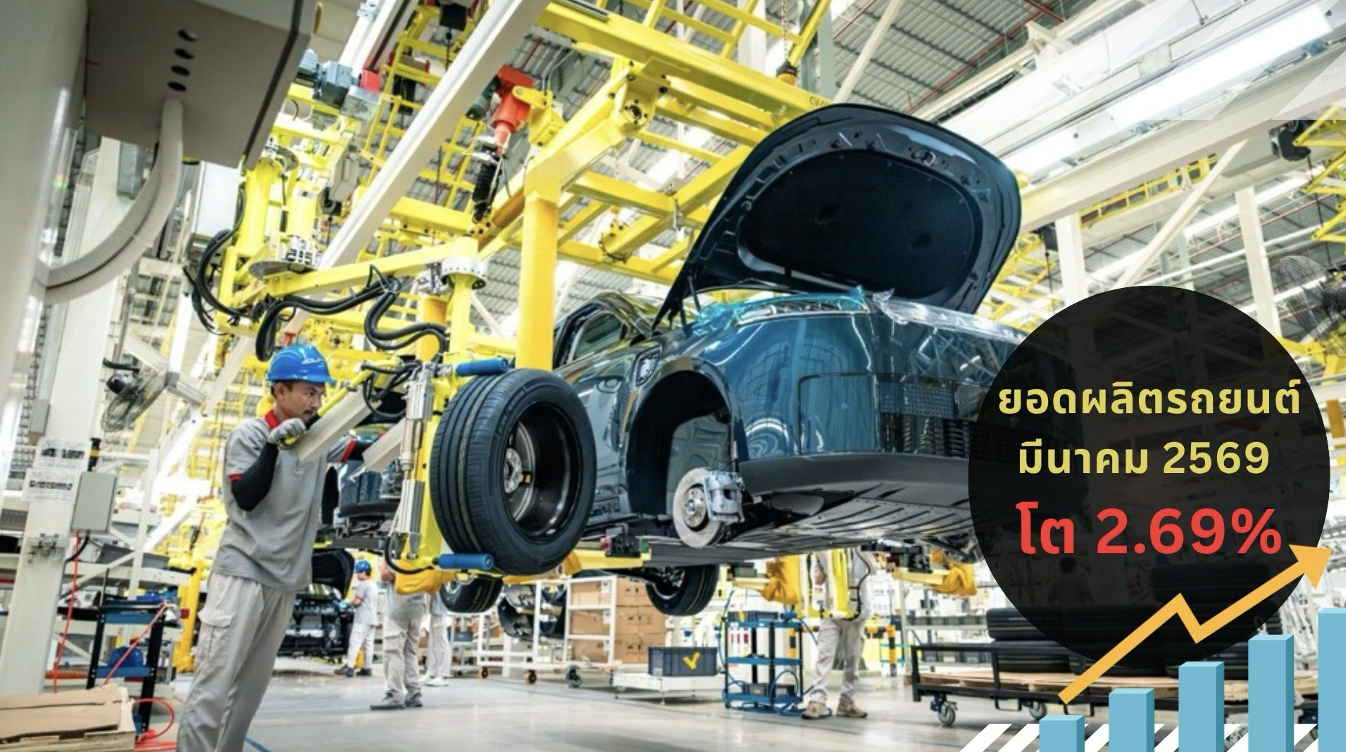 ยอดผลิตรถยนต์ไทยมีนาคม 2569 ฟื้นเติบโต 2.69% ที่ 133,413 คัน ขณะที่มอเตอร์โชว์ดันยอดขายโต 7.29%