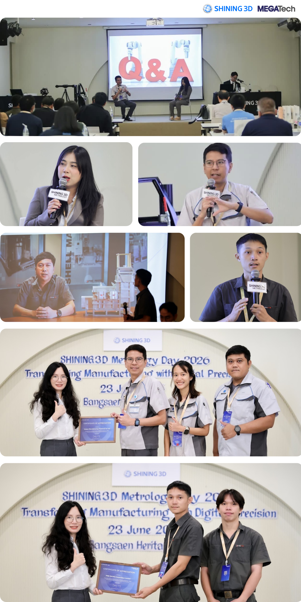 SHINING 3D Metrology Day Thailand 2026 ผู้เข้าร่วมและการรับรางวัล