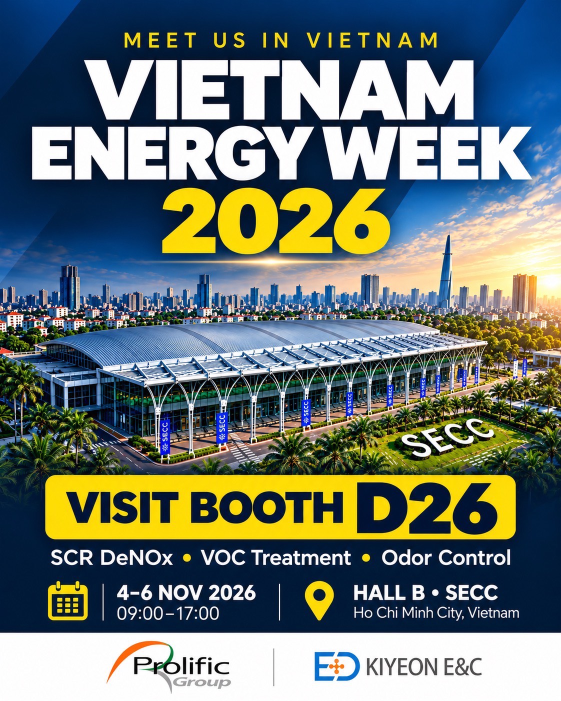 Prolific Group และ KIYEON E&C ที่บูธ D26 ในงาน Vietnam Energy Week 2026 วันที่ 4–6 พฤศจิกายน 2569